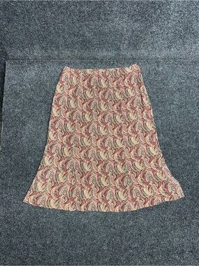 vintage Whimsygoth paisley silk flowy midi skirt romantic old money luxury boho